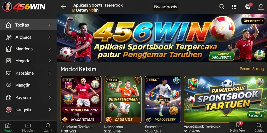 Tampilan utama 456WIN menunjukkan berbagai opsi taruhan olahraga.