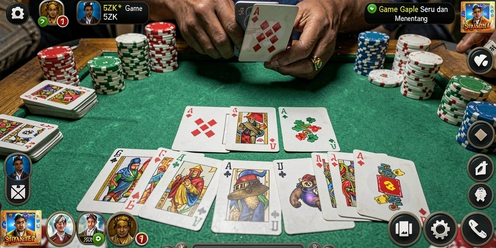 Tampilan seru gameplay Gaple di 5ZK.