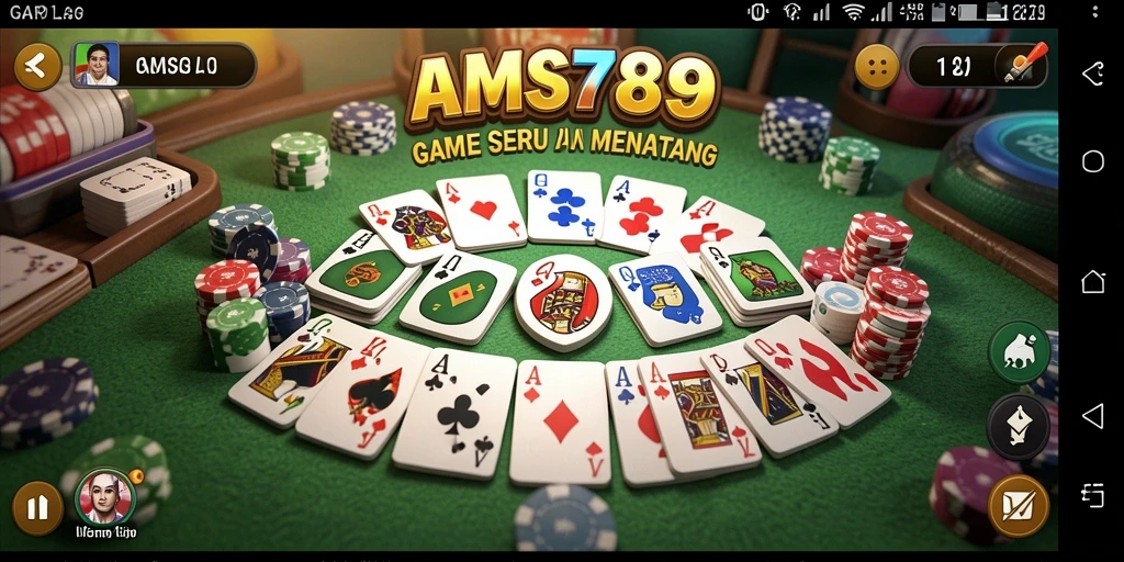 Tampilan seru gameplay Gaple di AMS789 yang menarik dan dinamis.