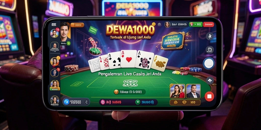 Tampilan gameplay Live Casino yang seru dan interaktif di DEWA1000.