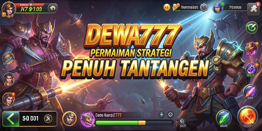 Tangkapan layar gameplay DEWA777 yang menunjukkan strategi pertempuran.