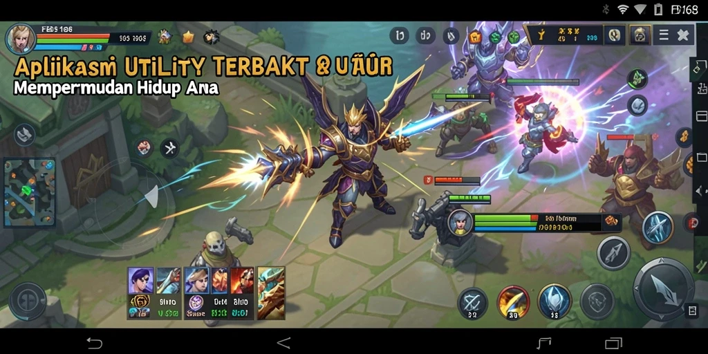Tampilan utama aplikasi FB168 dengan berbagai fitur Utility.
