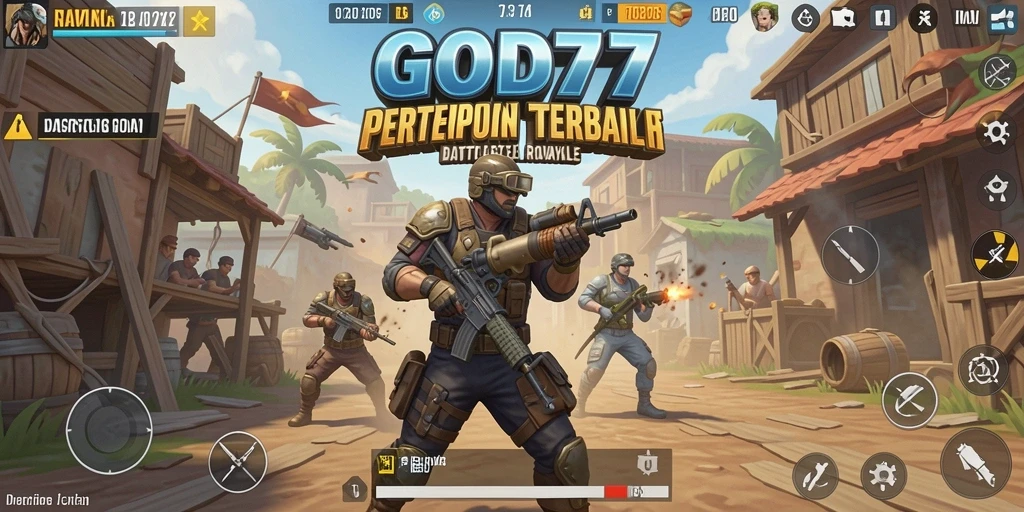 Tampilan seru gameplay Battle Royale di GOD77.