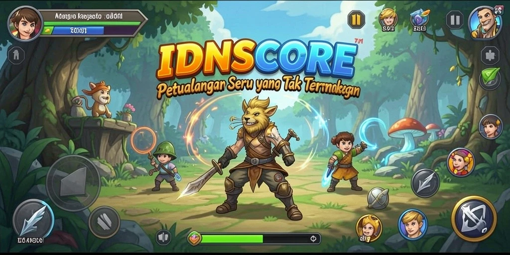 Tampilan gameplay petualangan yang mendebarkan di IDNSCORE.