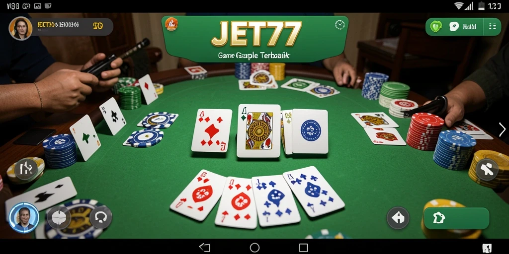 Screenshot gameplay JET77 yang menunjukkan serunya bermain Gaple.