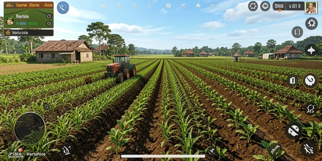 Tampilan gameplay JPS88 dengan aktivitas bertani yang seru.