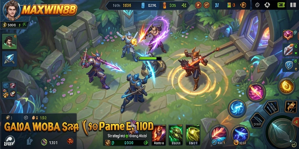 Tangkapan layar gameplay <strong>MAXWIN88</strong> menampilkan aksi seru dalam pertempuran tim.
