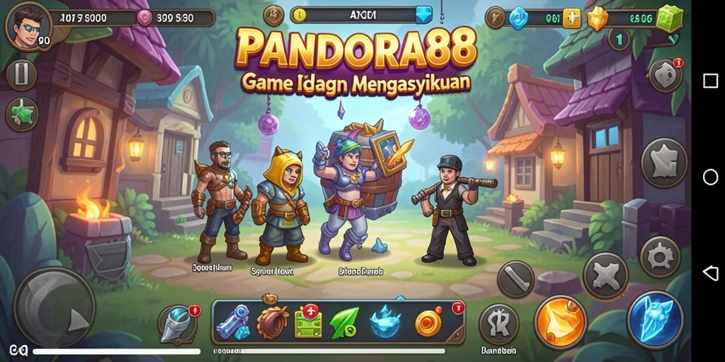 Screenshot gameplay PANDORA88 menampilkan karakter yang sedang mengumpulkan sumber daya secara otomatis.