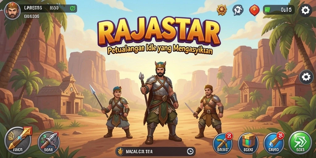 Tampilan gameplay menarik dari RAJASTAR yang penuh warna.