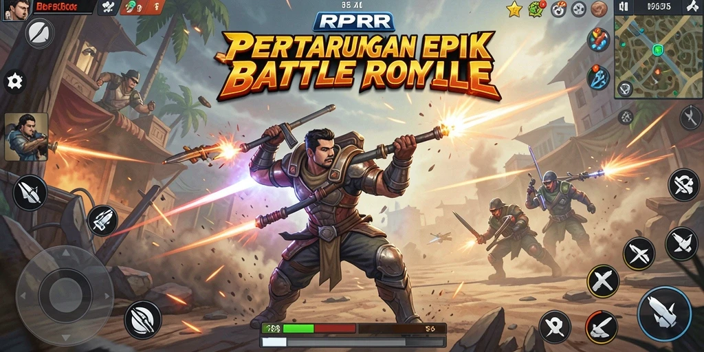 Gameplay seru dalam pertarungan Battle Royale yang mendebarkan.