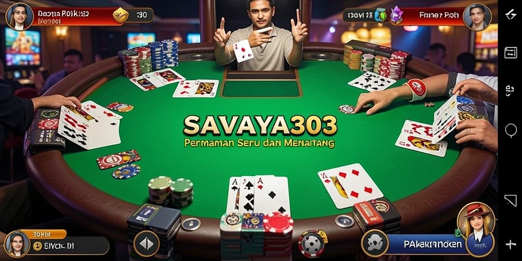 Screenshot SAVAYA303 menampilkan aksi seru permainan Poker.