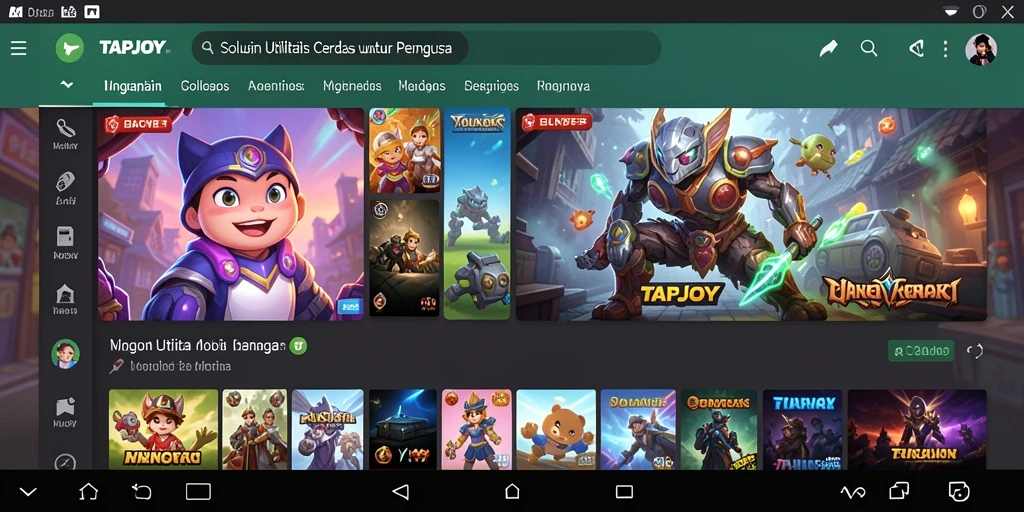 Tangkapan layar dari TAPJOY menunjukkan antarmuka pengguna yang intuitif dan praktis.